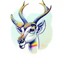 springbok head with the words " gu bràth" underneath tattoo design idea