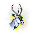 springbok head with the words " gu bràth" underneath tattoo design idea