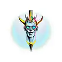blend of springbok head with surgery and compass tattoo design idea