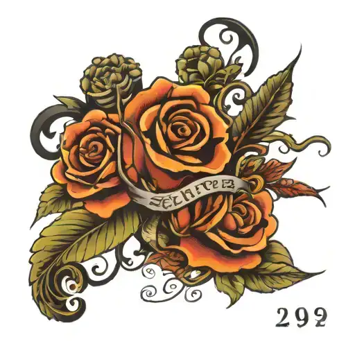 name Jefferson number 1997 in numbers tattoo design idea