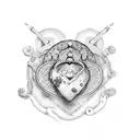 tortuga de mar y corazon tattoo design idea