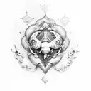 tortuga de mar y corazon tattoo design idea