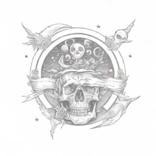 Moon memento mori memento vivere tattoo design idea