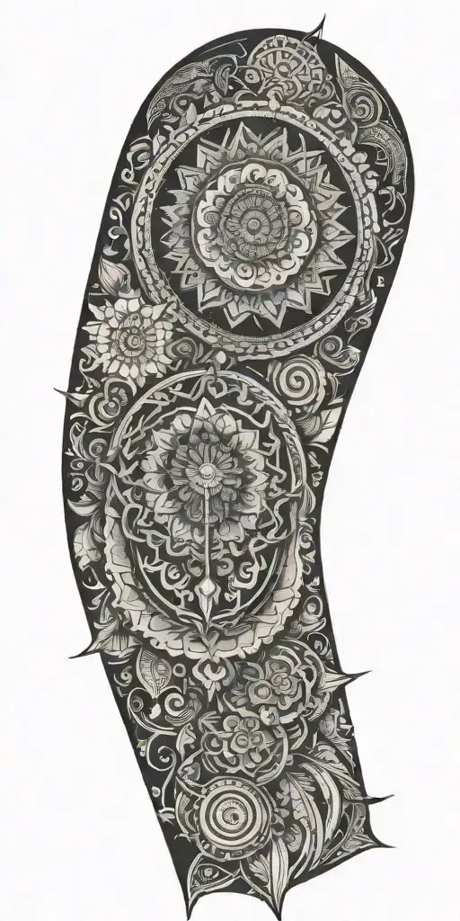 mandala design incorporating elements stoicism tattoo design idea