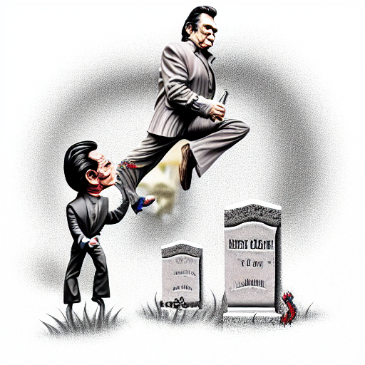 Johnny cash kicking a headstone tattoo design idea