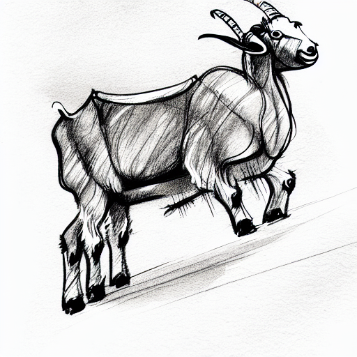 goat with car on head tattoo design idea