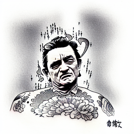 Johnny cash kicking a headstone tattoo design idea