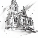 church destroyed  tattoo design idea