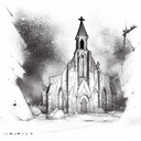 church destroyed  tattoo design idea