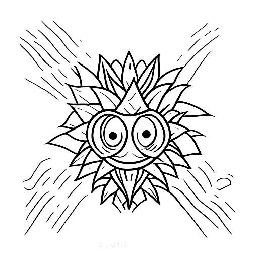 dope pineapple with eyes  tattoo design idea