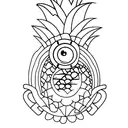 pineapple with eyes tattoo design idea