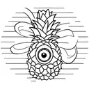 pineapple with eyes tattoo design idea