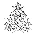 pineapple with eyes tattoo design idea