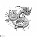 Rose Snake Dragon tattoo design idea