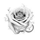 Rose Snake tattoo design idea