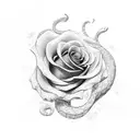 Rose Snake tattoo design idea