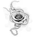 Rose Snake tattoo design idea