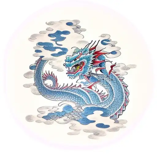 japan Dragon and cloud tattoo design idea