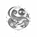 Moon tattoo design idea