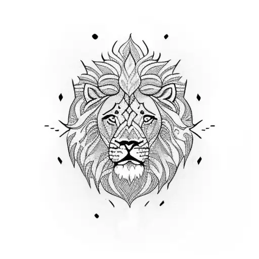 Incorporate a lion and water elements into a design symbolizing perseverance and strength tattoo design idea