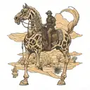 desert landscape skeleton horse with skeleton rider tattoo design idea