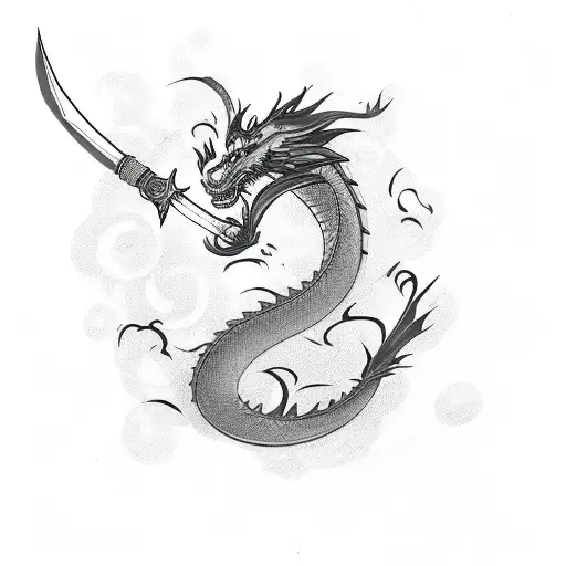 Disney pricess Mulan dragon flames sword  tattoo design idea