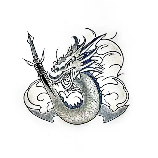 Disney Mulan dragon flames sword  tattoo design idea