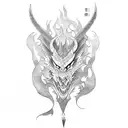 Mulan, dragon, flames, sword tattoo design idea