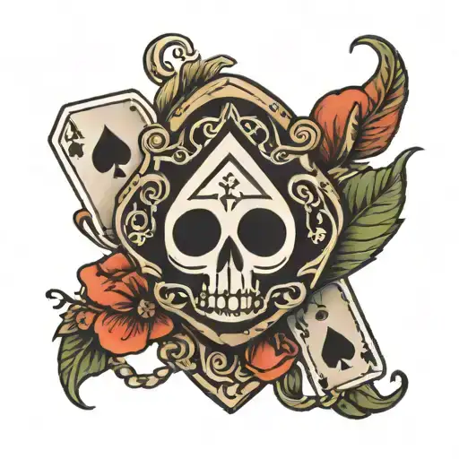 ace of club tattoo design idea