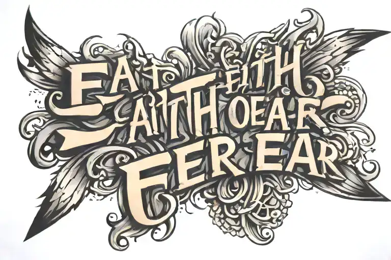 Faith Over Fear tattoo design idea