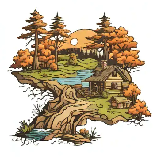 ohio landscape tattoo tattoo design idea