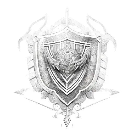 shield of a warrior tattoo design idea