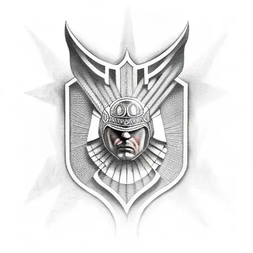 shield of a warrior tattoo design idea