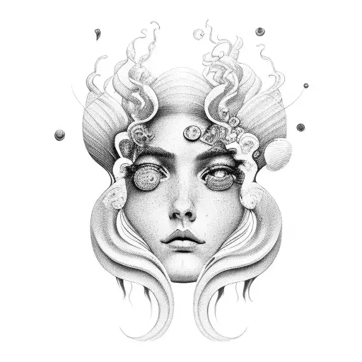 birth of venus open clam but without venus tattoo design idea