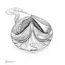 open clam with shiny pearl tattoo design idea