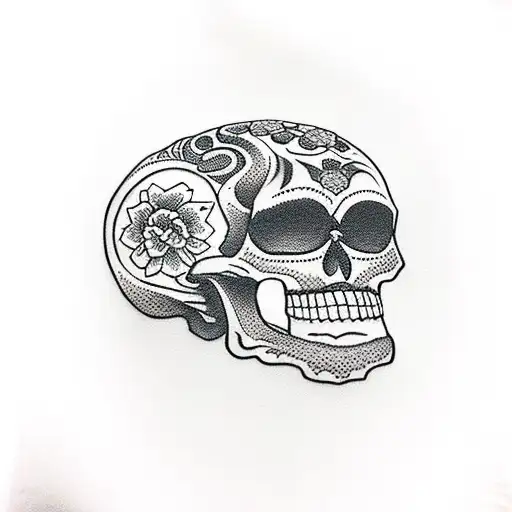 mexican skull tattoo design idea