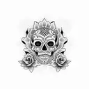 mexican skull tattoo design idea
