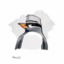 penguin cop tattoo design idea