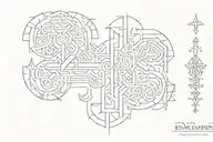 dwarven glyphs tattoo design idea