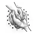 praying hand with Sun tattoo design idea