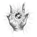 praying hand with Sun tattoo design idea
