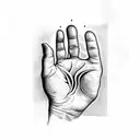 praying hand with Sun tattoo design idea