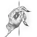 praying hand with Sun tattoo design idea