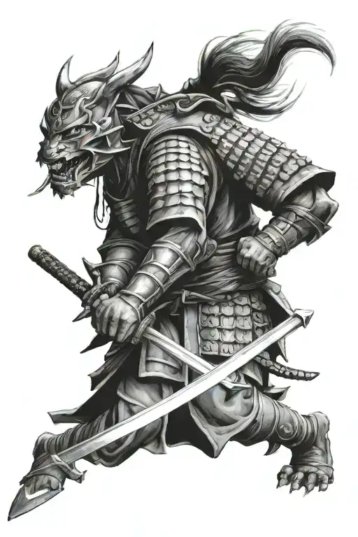 samuraï immortal Warrior Protector tattoo design idea
