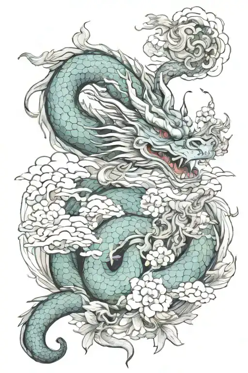 Combining artistic elements, Vietnamese geography and dragon images in tattoo design tattoo design idea