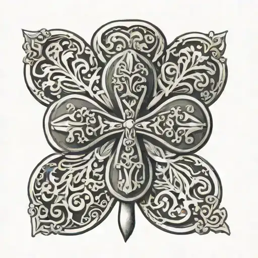 Shamrock with chrisitan cross incorporated tattoo design idea