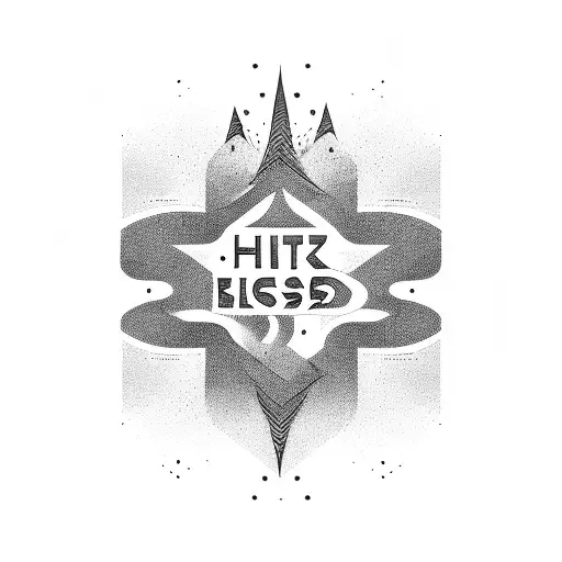 A minimalistic design of  line forming the word 'highly blessed' tattoo design idea