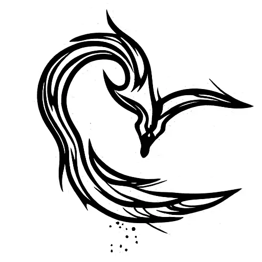 elder wand swan patronus tattoo design idea
