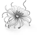 spider lily with samurai tattoo design idea