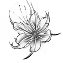 spider lily with samurai tattoo design idea
